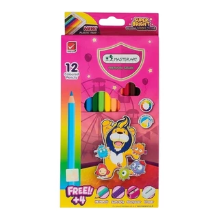 (6 กล่อง) สีไม้ Master Art มาสเตอร์อาร์ต 12 สี แท่งยาว รุ่นซุปเปอร์ไบร์ท