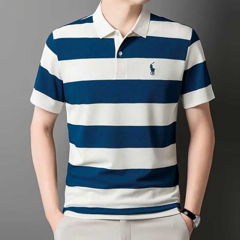 เสื้อโปโลแขนสั้นผู้ชาย สไตล์แฟชั่นใหม่ สำหรับฤดูร้อน และการแต่งตัวในโอกาสต่างๆ - รูปที่ 2