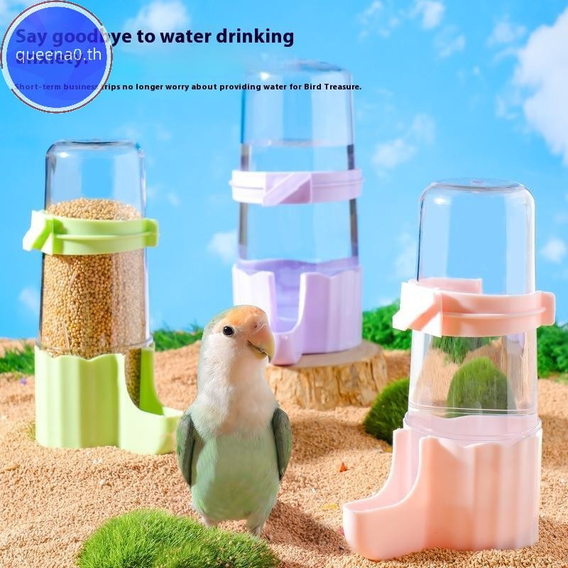 Queena0 โปร่งใส Feeding รดน้ําอัตโนมัติ Dual Purpose Bird Feeder ความจุขนาดใหญ่ Water Dispenser Feeder กรงนกอุปกรณ์เสริม th