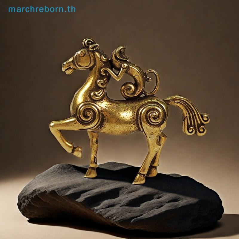 # Marchreborn.th # 2026 ปีม้าทองเหลือง Feng Shui Horse Figurines Miniatures Bless อาชีพของคุณกับความสําเร็จ Home Office Desktop ตกแต่งของขวัญ