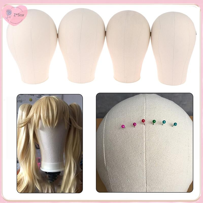 Z * Star Canvas Wig Head Wig Stand 21-24 นิ้ว Mannequin Head สําหรับ Hairstyling แสดงทําขาตั้งวิกผมพ