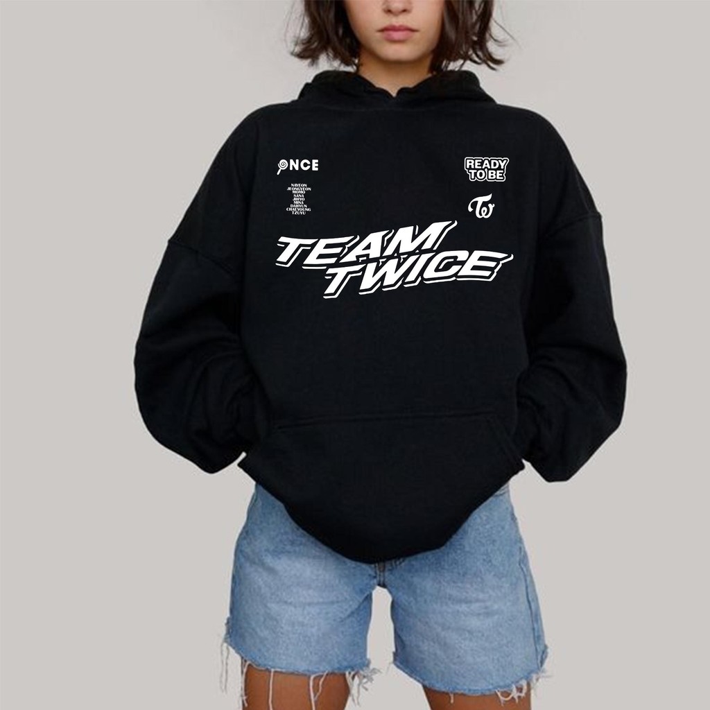 Team Twice เสื้อฮู้ดแขนยาวสำหรับผู้หญิงจาก Twice K-pop