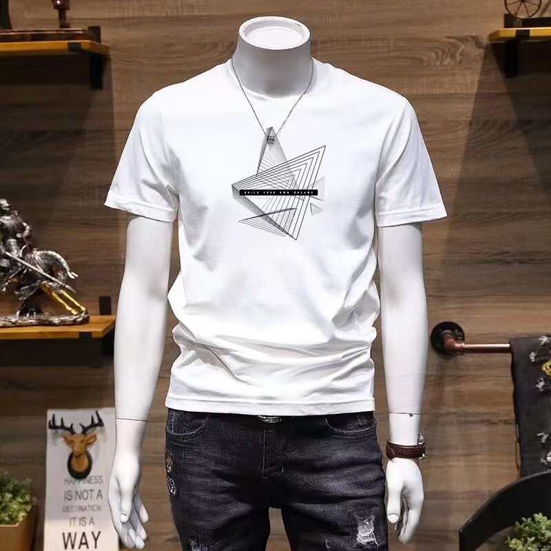 COD 2025 Short Sleeve T-Shirt Men 2025 Summer New Trendy Brand Printed Top Slim Fit Thin Breathable 