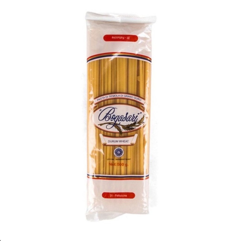 โบกาซาริ เส้นเฟตตูชินี่-พาสต้าเส้นแบน ขนาด 500กรัม/แพ็ก FETTUCCINE 500G/PACK