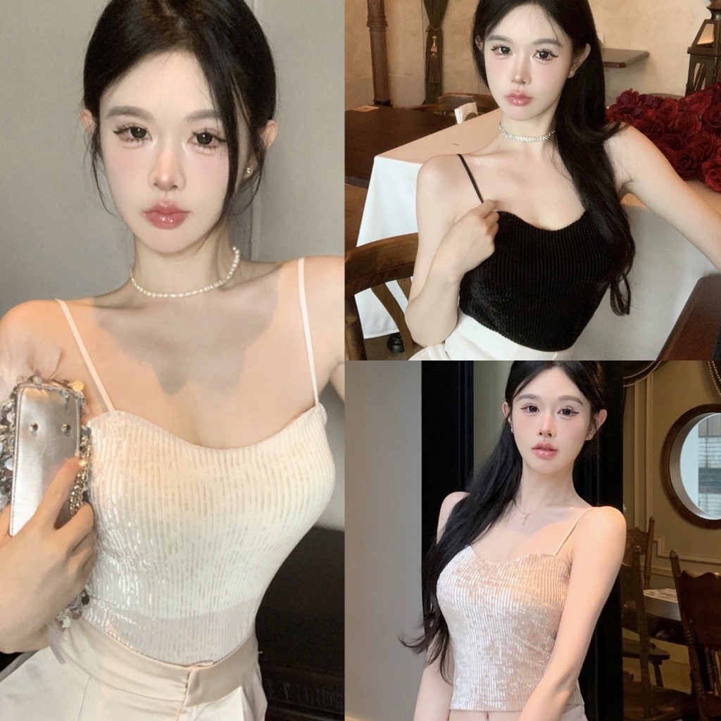 เสื้อกล้ามกํามะหยี่เสื้อชั้นในครึ่งแขนพร้อมแผ่นรองหน้าอกแฟชั่นเทรนด์สุดฮอต 2115 MeL