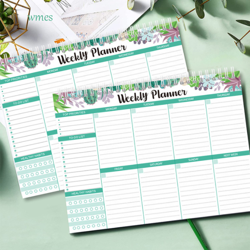 WMES1 Weekly Meal Planner Pad, Wide To Do Planner Stationery Weekly Planer, Daily Planner A5 Noteboo