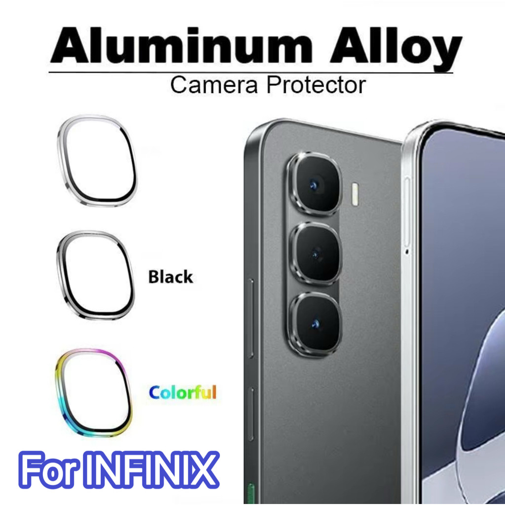 ฟิล์มกล้อง For infinix Hot 60 ProPlus + 60i Hot60 Hot60i Pro+  Hot 60ProPlus วงแหวนขอบโลหะ กระจกกันรอยกล้อง พร้อมส่ง
