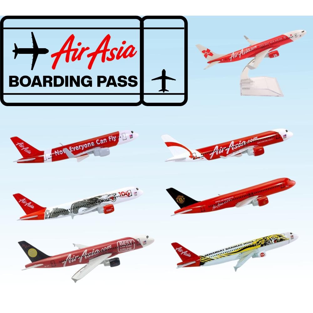 Koleksi Kapal Terbang Diecast Peสวัสดิ์ 16 ซม.Air Asia เครื่องบินโลหะจําลอง Diecast สะสมจอแสดงผลเครื