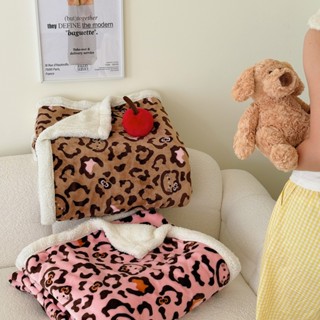 ผ้าห่มลายเสือดาวสวยงามสำหรับเตียง ผลิตจากเนื้อแกะนุ่มพิเศษ ส…