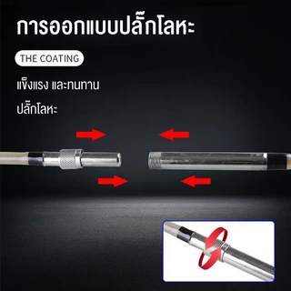 Hamigreen คันเบ็ดตกปลา เบ็ดตกปลา คันเบ็ดตกปลาแบบหมุน คันเบ็ดเบส เบ็ดตกปลาเสาหมุน แบบใยแก้ว 2 ส่วน ด้ามจับ 1.8 ม./2.1 ม.