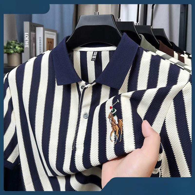 เสื้อโปโลผู้ชายฤดูร้อน แบบพรีเมียม สลิม핏 ระบายอากาศได้ดี และสวมใส่ง่าย