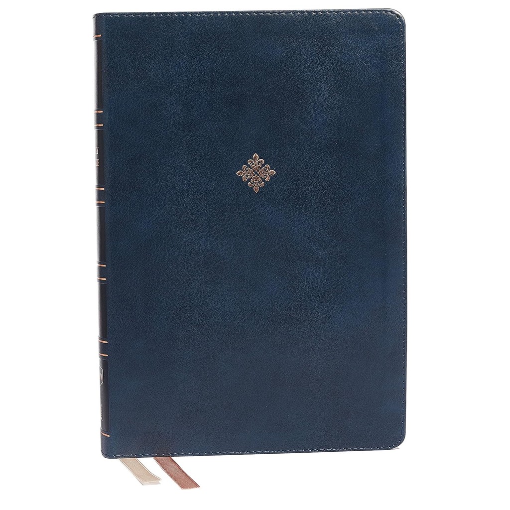 NKJV, Thinline Reference Bible, พิมพ์ขนาดใหญ่, Leathersoft (สีน้ําเงิน) /Thomas Nelson