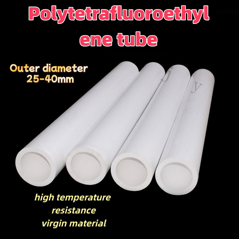 PTFE Hollow Rod/หลอด Polyethylene Hard Tube Teflon Sleeve Plastic King Insulation Tube เส้นผ่านศูนย์กลางภายนอก 25-40 มม.ทนอุณหภูมิสูง 250℃