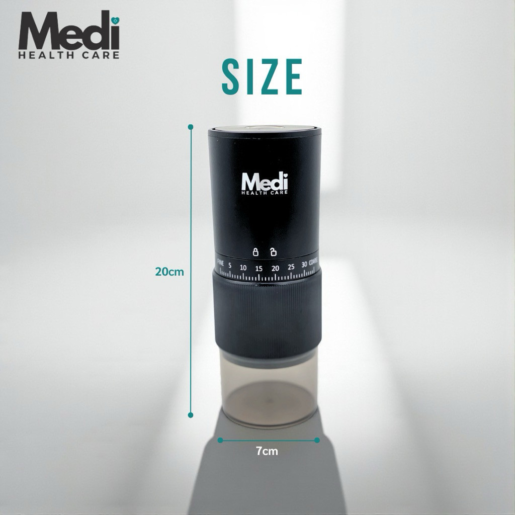 Medi ที่บดยาอัตโนมัติ ปรับความละเอียดได้ 30 ระดับ กดเพียงปุ่มเดียว บดเม็ดแข็ง กาแฟ สมุนไพร ยาได้ - รูปที่ 6