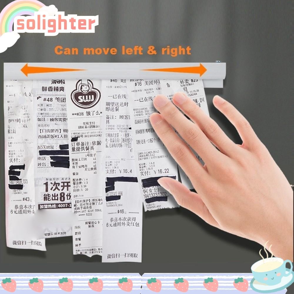 SOLIGHTER Ticket Tab Grabber, ที่วางตั๋วติดผนัง 10/30/40/50 ซม., ราวแขวนใบเสร็จบิลที่ใช้งานได้จริงสําหรับร้านอาหารคาเฟ่บาร์ผับ
