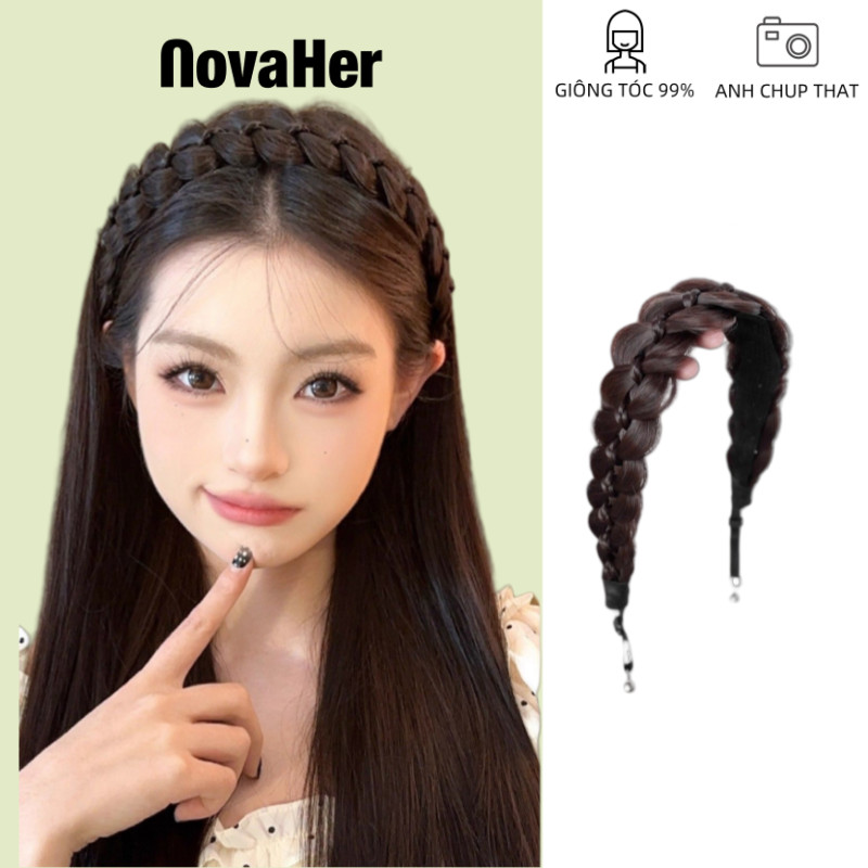 ผมเปียปลอมติดเวลโคร่ ปรับกระหม่อมสูง ถักเปียสำเร็จรูป ที่คาดผมสวยเป๊ะ ใช้ซ้ำได้ สั่งซื้อด่วน!