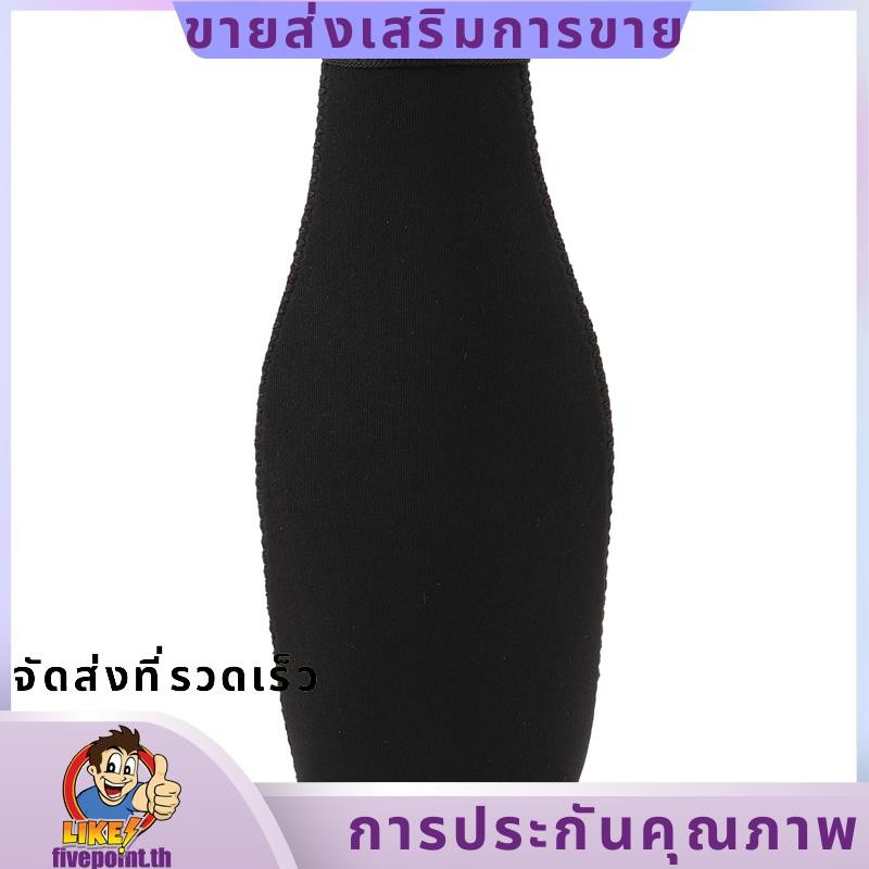 6 แพ็คขวดเบียร์ Cooler Sleeves Keep Drink Cold Zip-Up Neoprene ฉนวนแขนสีดํา fivepointth