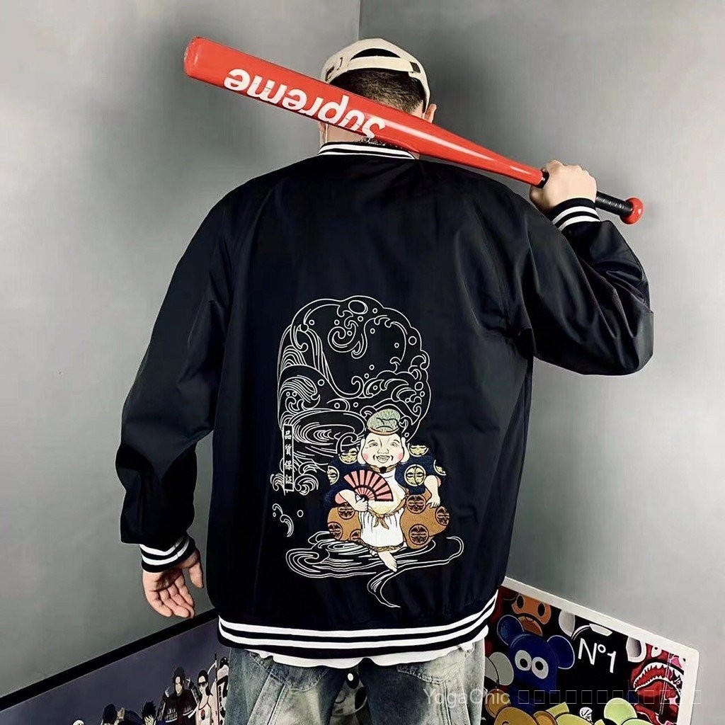 EVISU เสื้อแจ็คเก็ตชุดเบสบอล Fushen evisu แบบเรโทร สำหรับทุกเพศ ฤดูใบไม้ผลิใหม่