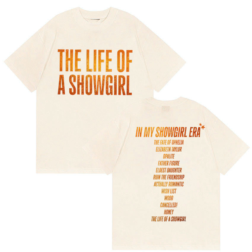 The Life of A Showgirl อัลบั้ม 2025 พิมพ์ T เสื้อผู้ชายผู้หญิง Vintage Cotton เสื้อยืด Y2k Harajuku 