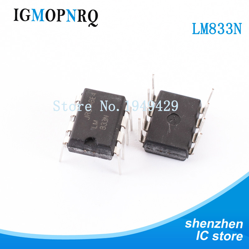 10 ชิ้น/ล็อต LM833N DIP8 LM833 เครื่องขยายเสียง Dual Audio Op Amp ใหม่