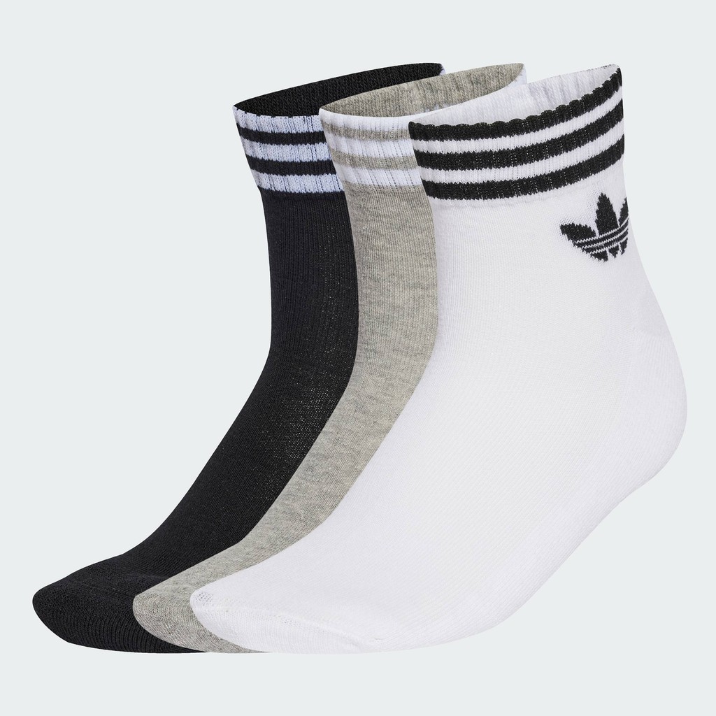 adidas ไลฟ์สไตล์ ถุงเท้าหุ้มข้อ 3-Stripes (3 คู่) Unisex สีขาว JV7437
