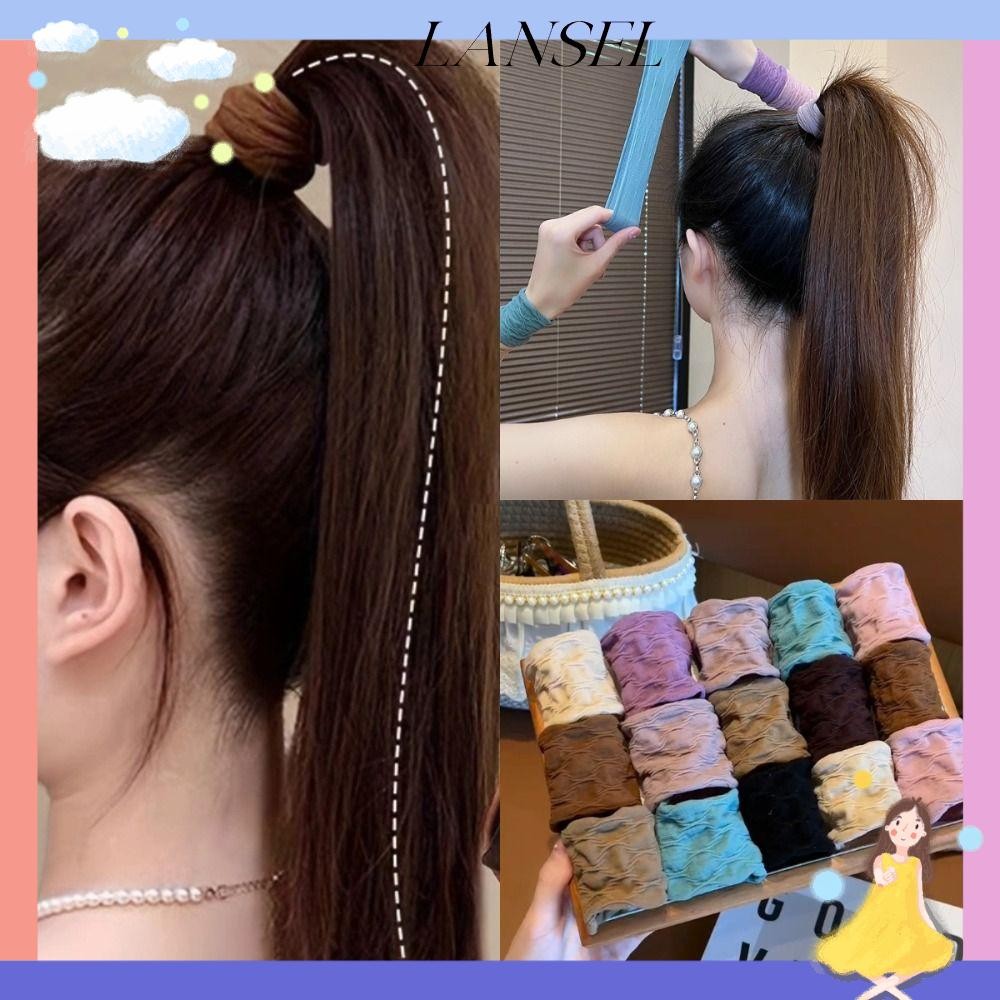 LA 5 ชิ้น/เซ็ตยางรัดผมเชือก,ยืดหยุ่นสีสันผมหางม้าถือ,กว้างข้น ยางรัดผมสาว