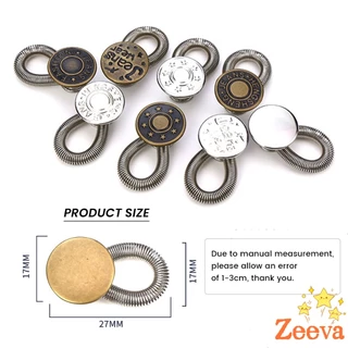 Zeeva【มีสินค้าในสต๊อก】 3 ชิ้น/แพ็ค ปุ่มขยายเอว ปุ่มขยายเอวกางเกง ปุ่มขยายเอวสปริง กางเกง DIY jeans buttons
