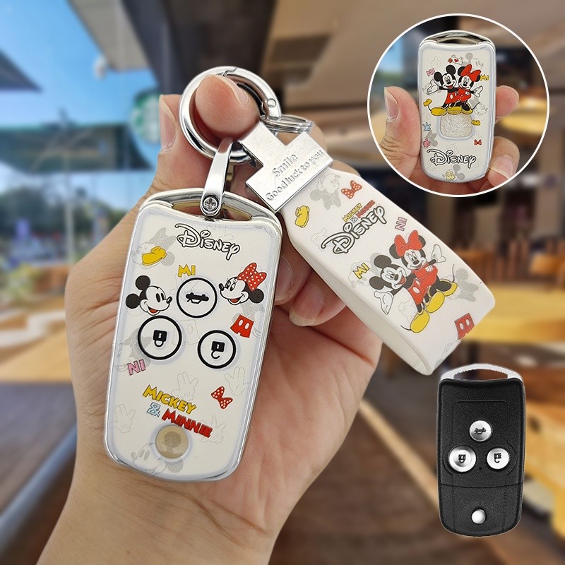 [โปรโมชั่น]พวงกุญแจ Honda Civic gen4 Civic FB 2013 crv flip Key ผู้ถือ TPU กระเป๋าใส่กุญแจรถยนต์ ปลอกกุญแจรถยนต์