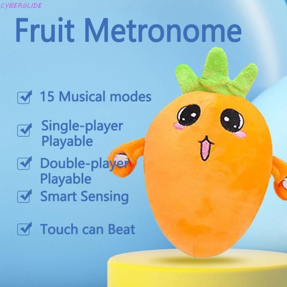 CYBERGLIDE Fruit Induction Metronome, Creative Cute Fruit Plush Toy, Metronome Sensory Sound Squeaky ของขวัญวันเกิดของเล่นเพื่อการศึกษา Early Learning