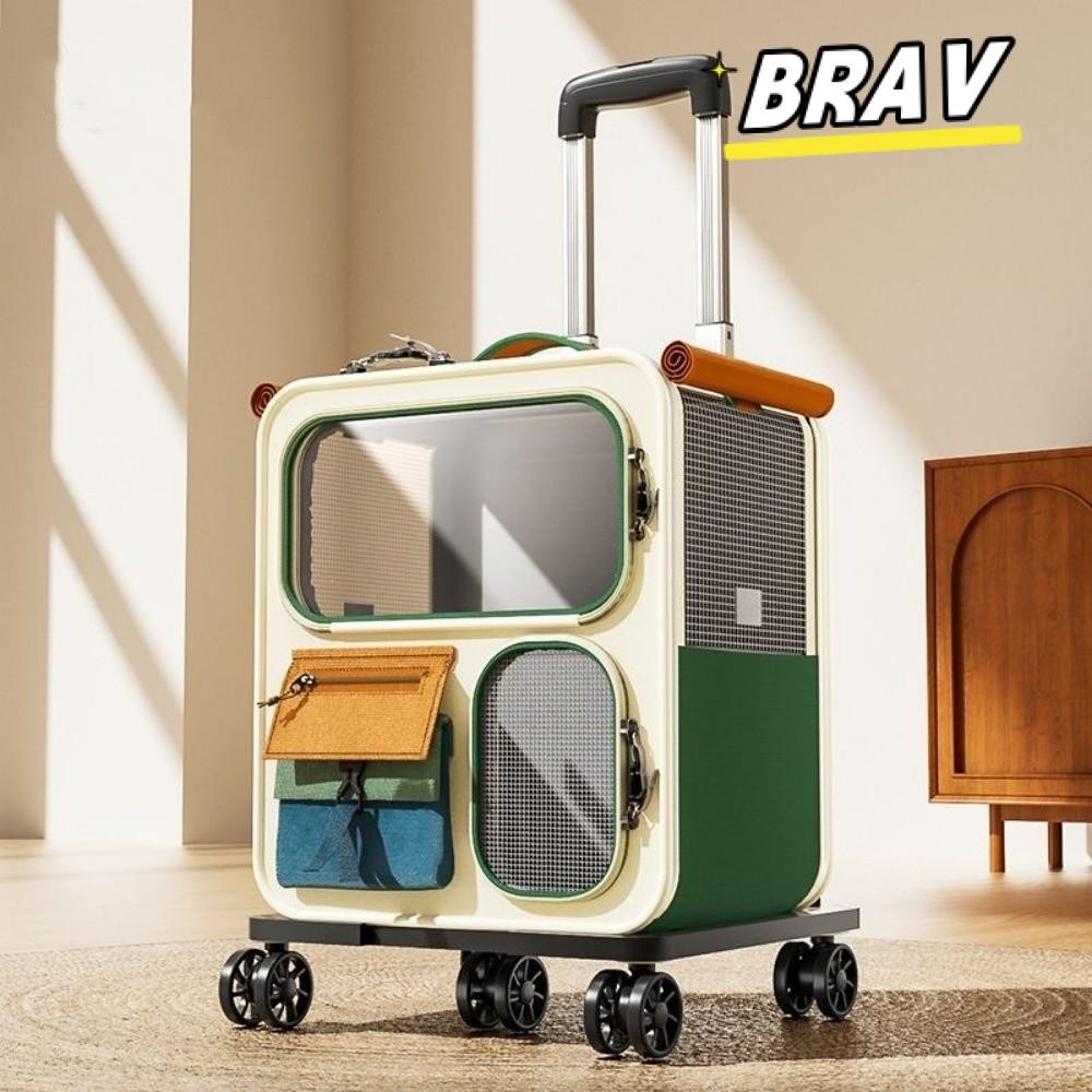 BRAV กระเป๋าเป้สะพายหลังแมว, กระเป๋าเป้สะพายหลังสัตว์เลี้ยงระบายอากาศได้แบบพกพา, กระเป๋าเดินทางสําหรับสัตว์เลี้ยงหน้าต่างโปร่งใสความจุขนาดใหญ่