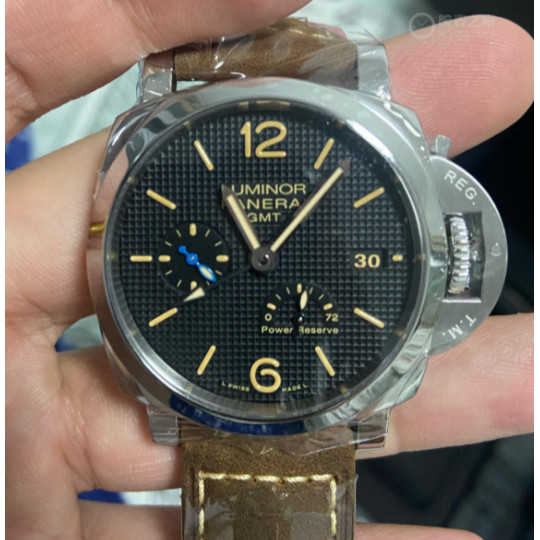 กล่องใบรับรองกล่อง 42mmPP.Peraisee Dual Time Zone PAM01537 นาฬิกาผู้ชายกลไกอัตโนมัติ