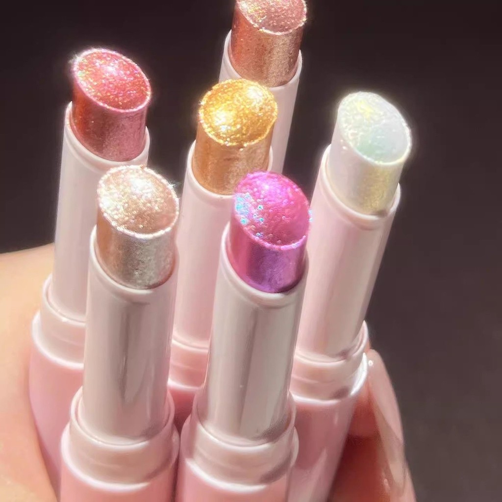 Crystal Jelly Highlighter Eyeshadow Stick Super Shiny Multifunctional Pearlescent Eyeshadow Highligh