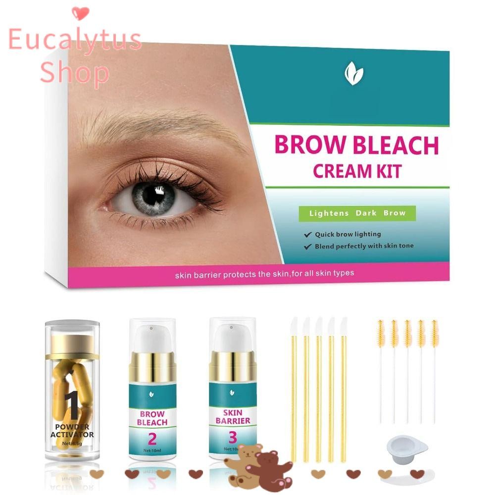 EUCALYTUSS Brow Bleach Kit, Eyebrow Bleach 5 แอพพลิเคชั่น Brow Lightening Kit, ใช้งานง่าย Quick ไม่ม