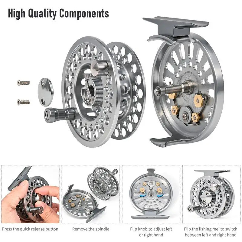 Fly Fishing Reel อลูมิเนียม สปินนิงส์ สำหรับตกปลาน้ำจืดและน้ำเค็ม ขนาด 1/2 - 7/8 Wt