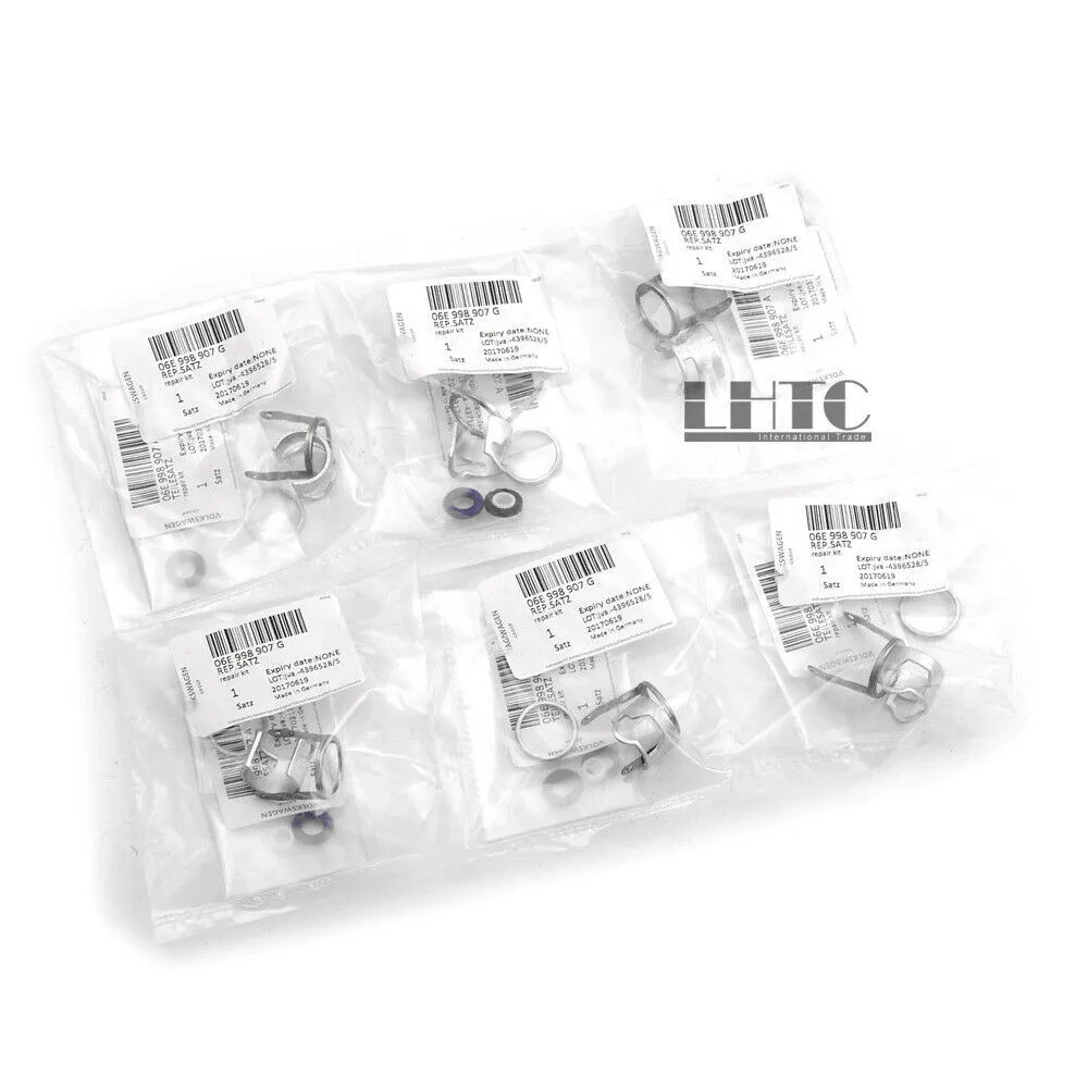 6 ชุด 06E998907 B / D / E / G หัวฉีดน้ํามันเชื้อเพลิงหัวฉีดซีลชุดซ่อมโอริงสําหรับ VW Audi 2.8 3.0T 3