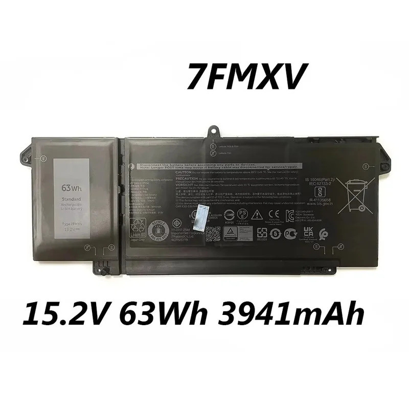 7FMXV 9JM71 TN2GY 15.2V 63Wh แบตเตอรี่แล็ปท็อปสําหรับ Dell Latitude 13 5320 14 7320 7420 7520 Series