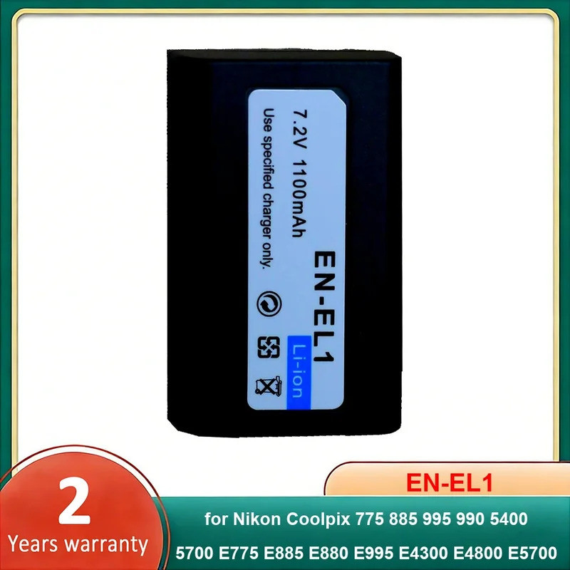 EN-EL1 แบตเตอรี่กล้องสําหรับ Nikon Coolpix 775 885 995 990 5400 5700 E775 E885 E880 E995 E4300 E4800