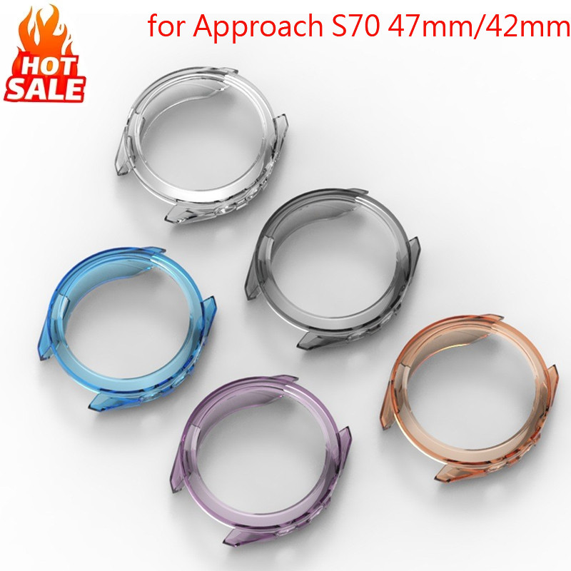 Clear Color Series Hollow Case สําหรับ Garmin Approach S70 47 มม.42 มม. (ไม่มีฟิล์ม) ฝาครอบป้องกันกันชนกันกระแทก Accessies