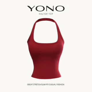 (พร้อมส่ง24ชม.) halter top เสื้อคล้องคอสีพื้น ผู้หญิง ทรงเข้ารูป มีหลายสี ฟีล y2k หวานแซ่บ แมตช์ง่าย