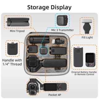 สำหรับ DJI POCKET 4P ชุดมาตรฐานทั้งหมดถุงป้องกันรอยขีดข่วนและสวมใส่กล่องเก็บกระเป๋า 4P อุปกรณ์เสริมที่จำเป็นสำหรับการถ่ายภาพการเดินทาง