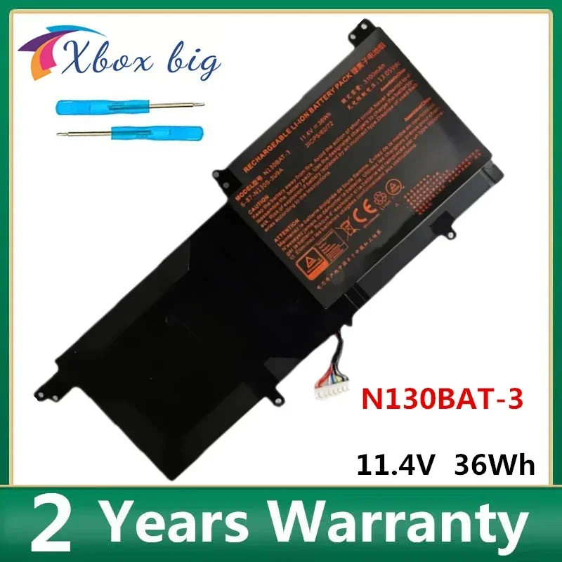 11.4V 36WH N130BAT-3 แบตเตอรี่สําหรับ CLEVO N130BAT-3 6-87-N130S-3U9A N130BU 130WU N131BU N131WU NP3