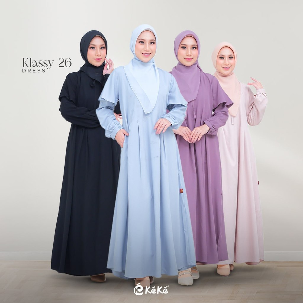 Keke Klassy 26 Premium Womens Gamis, วัสดุ Cassanova, เย็นสบาย