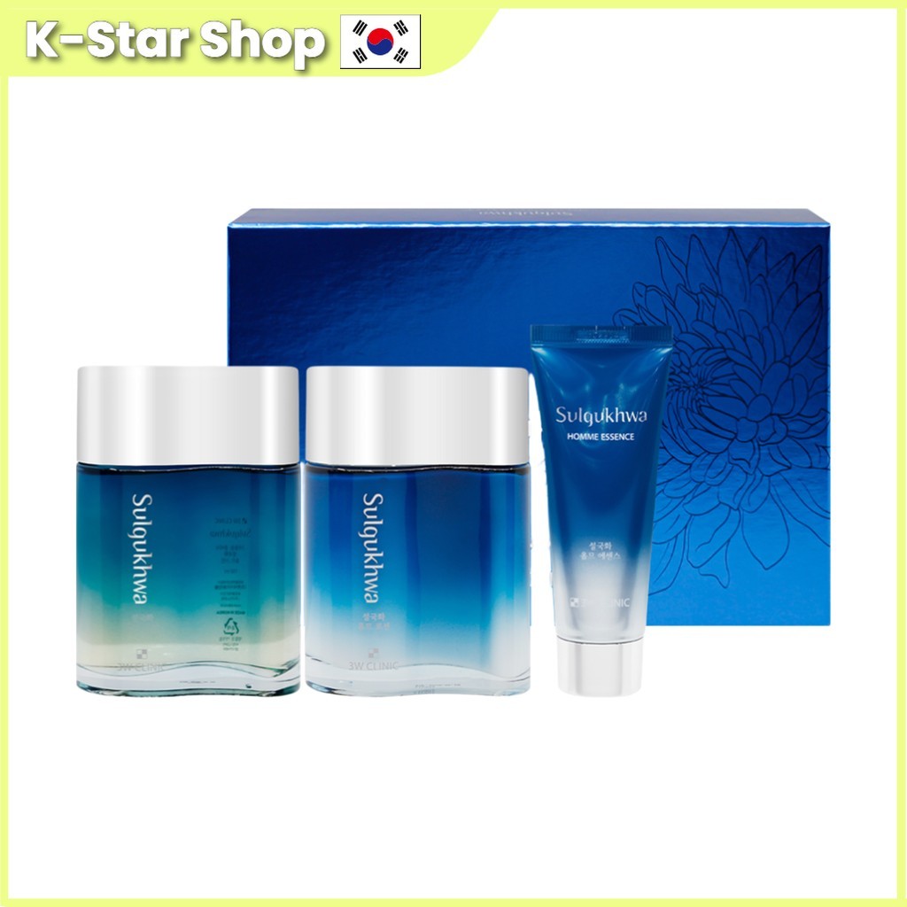 3W CLINIC [คลินิก 3w] Sulgukhwa Homme Skin Care Set, 3 ชิ้น / เกาหลี Skin Care / Essential Mens Care