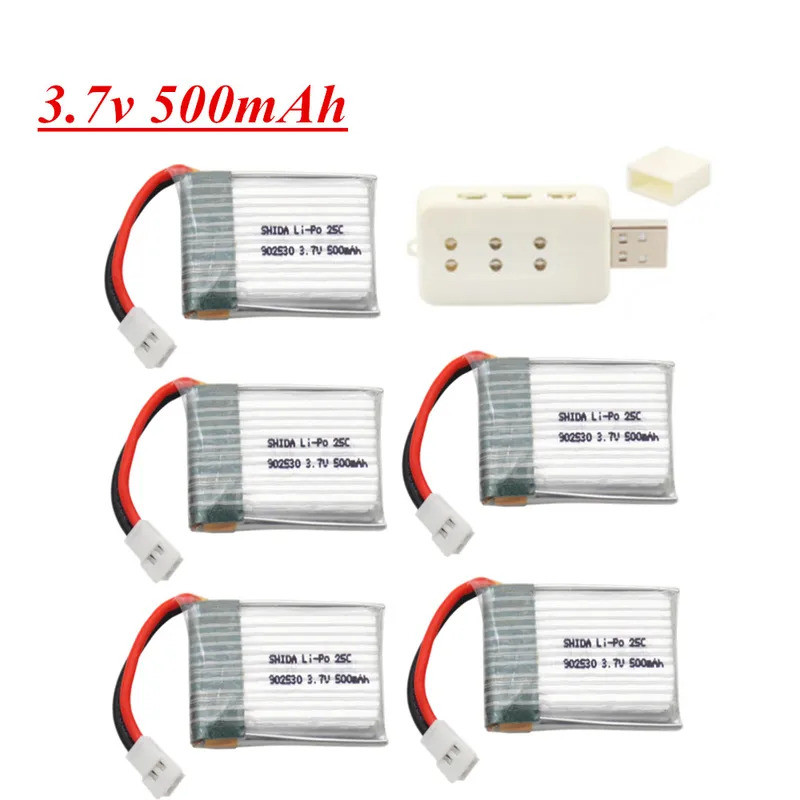 3.7V 500mAh 25C LiPo แบตเตอรี่ 6 ใน 1 สําหรับ Wltoys V931 F949 XK K123 6Ch RC เฮลิคอปเตอร์ Drone อะไ