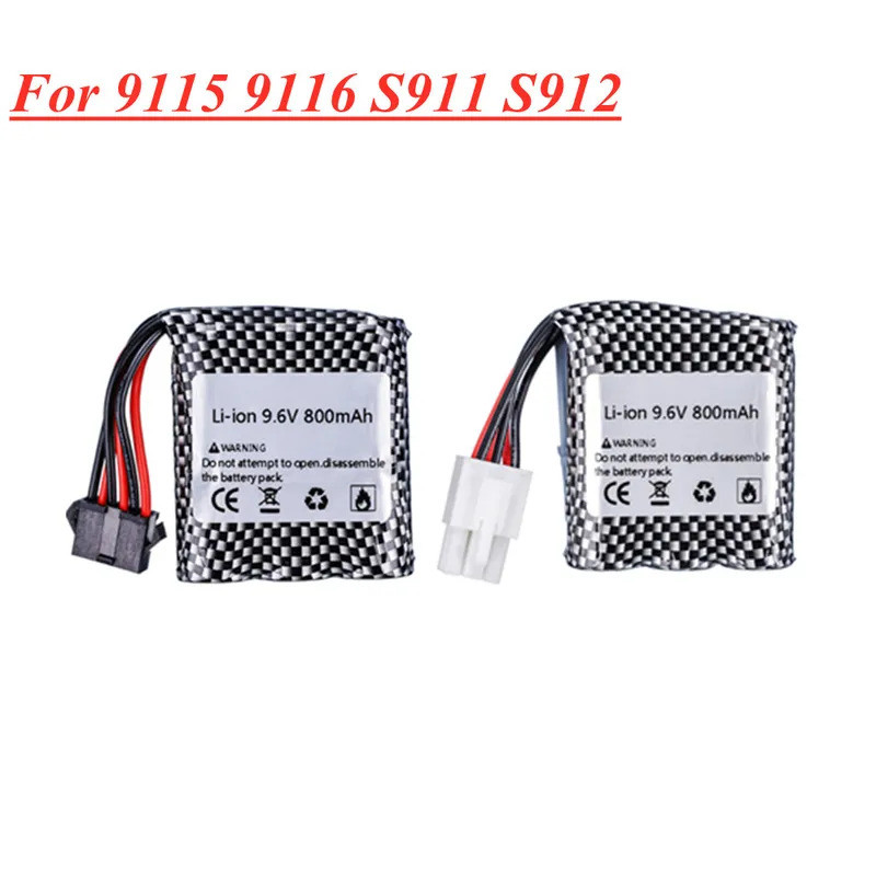 9.6v 16500 Li-ion แบตเตอรี่สําหรับ 9115 9116 S911 S912 RC รถรถบรรทุกอะไหล่ 9.6V 800mah 9115 9116 แบต
