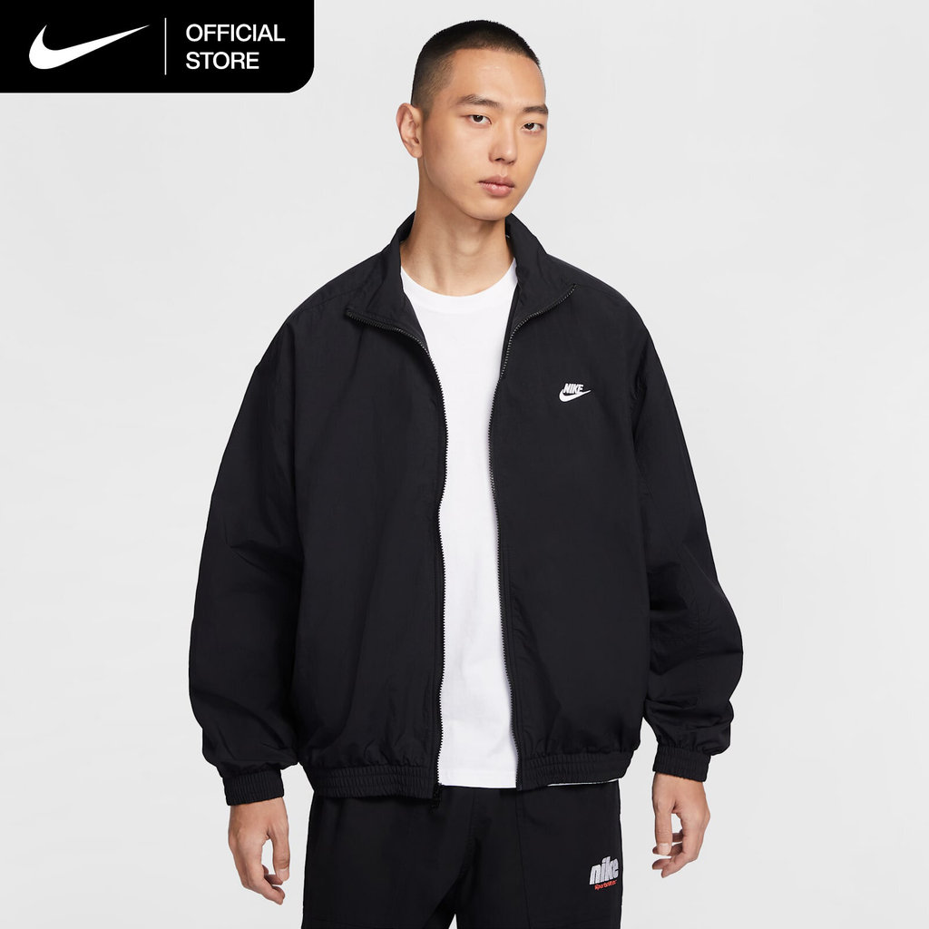 Nike Men's Club Oversized Woven Tracksuit Jacket - Black [HQ6110-010]