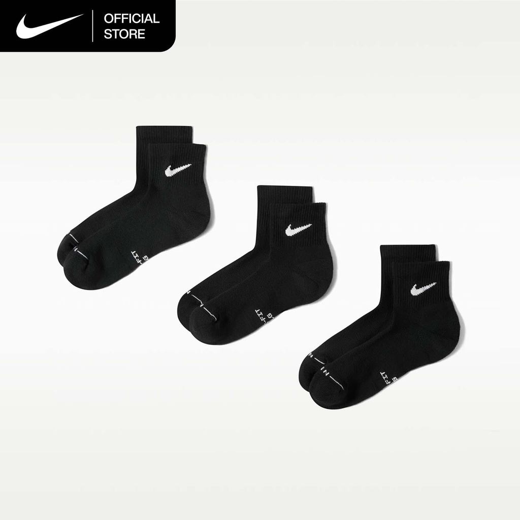 Nike Everyday Elevated Ankle (3 Pairs) Socks - Black [HQ8030-902]