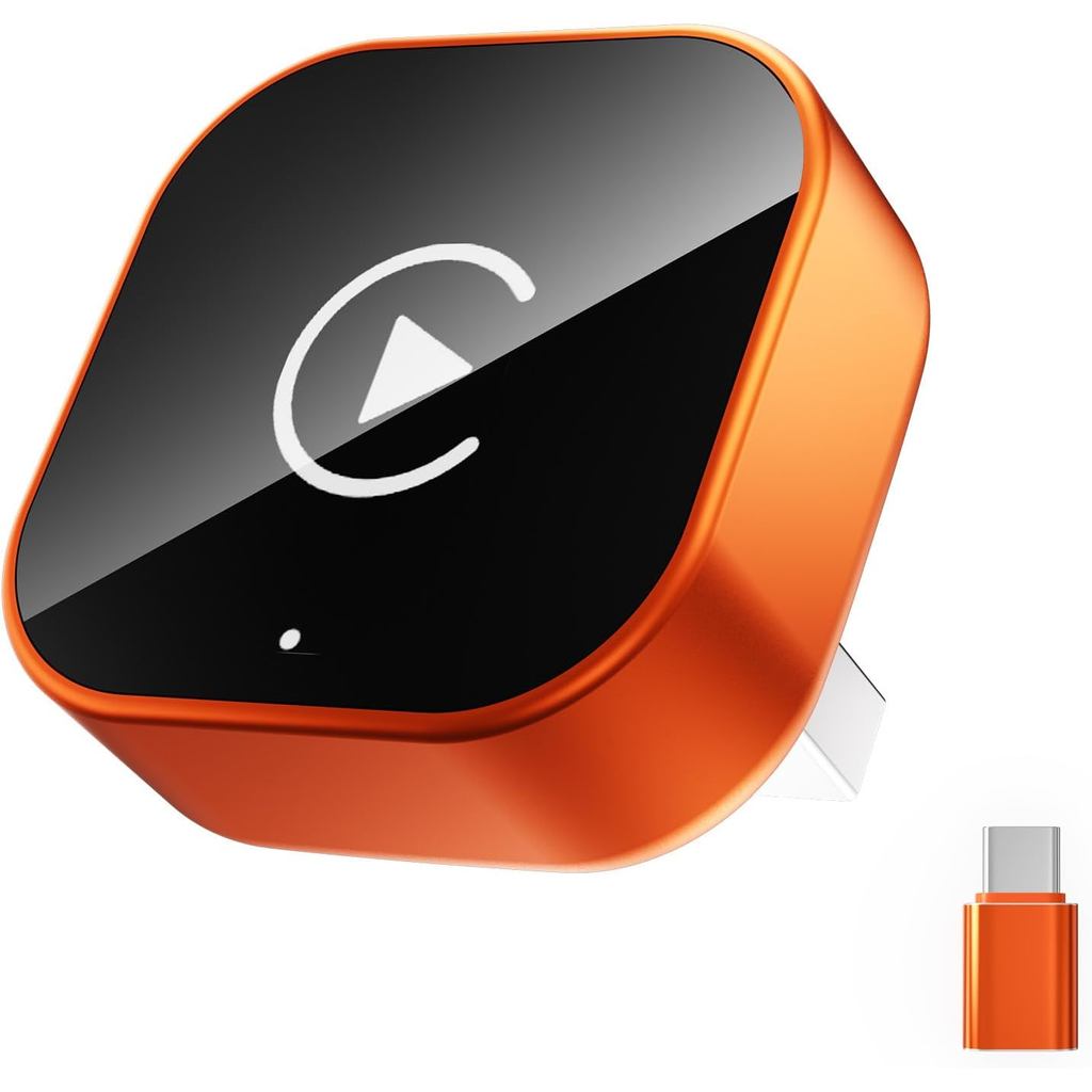 WirelessCarPlayAdapterสําหรับApple&AndroidAuto,MiniCarPlayAdapterConvertWiredtoWireless,Plug&Play,Au