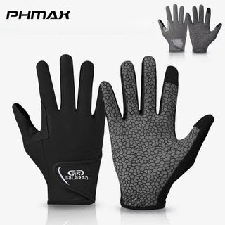 PHMAX Full Finger Anti Slip ถุงมือขี่จักรยานกันกระแทกหน้าจอสัมผัส Breathable MTB ถุงมือจักรยาน