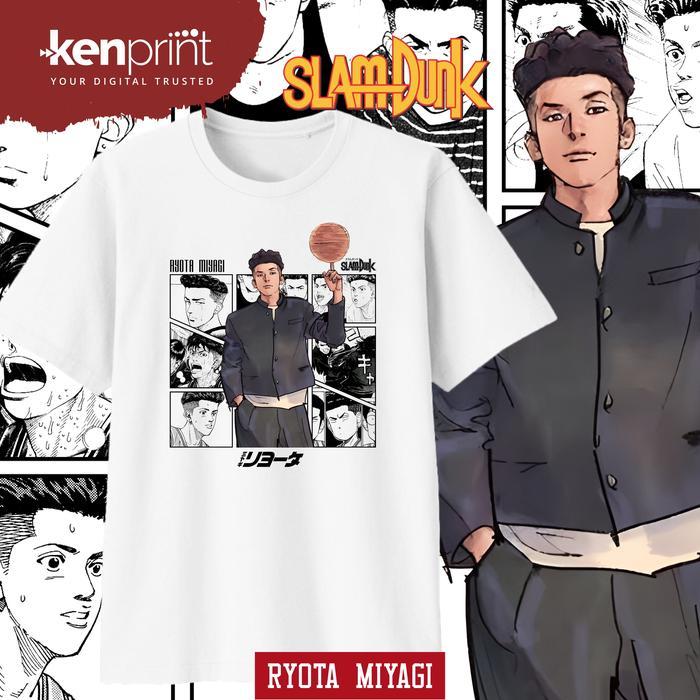 ผ้าฝ้ายแท้สำหรับเสื้อยืดเด็ก ANIME MANGA SLAM DUNK : RYOTA MIYAGI MANGA PANEL Cotton 100-150cm